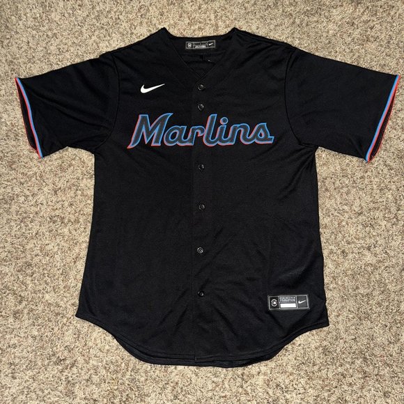 Men's Miami Marlins Nike Black Alternate Team Jersey